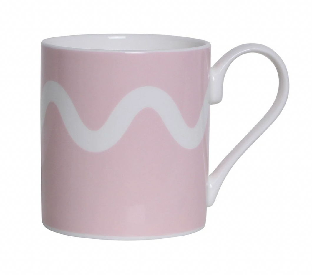 Pink Squiggle Fine China Mug by Addison Ross