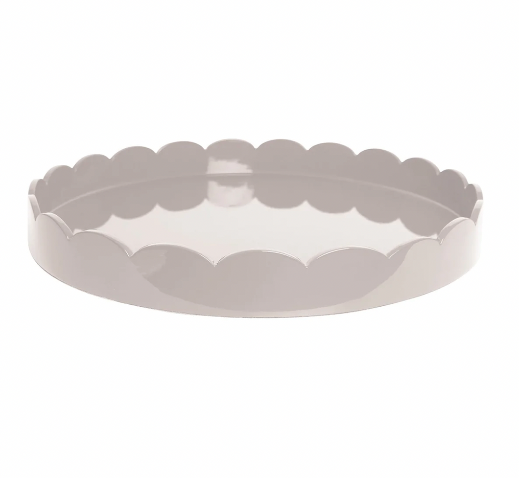 Round Cappuccino Large Scalloped Tray by Addison Ross