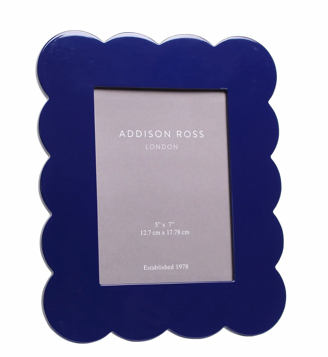 Navy Scallop Lacquer Frame by Addison Ross