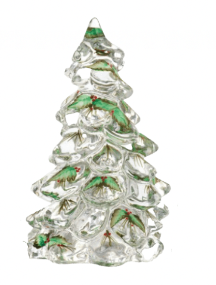 Mosser Glass Clear Christmas Tree with Holly