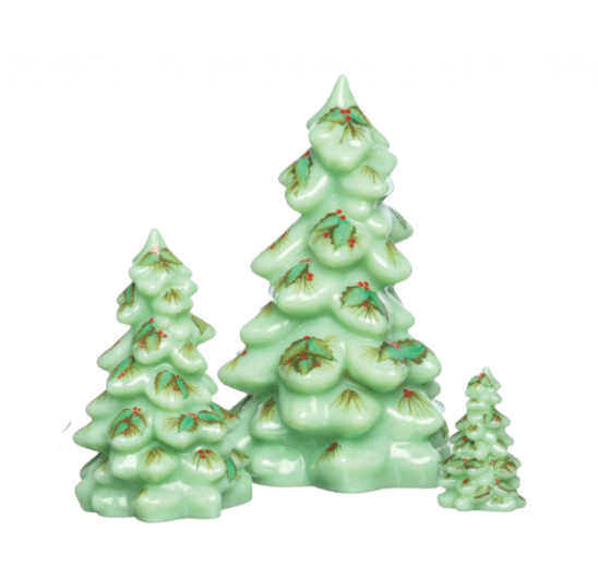 5.5 inches 2024 Jadeite Christmas Trees by Glass