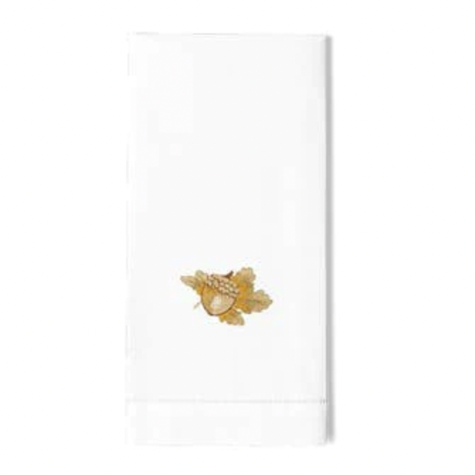 Thanksgiving Acorn Gold Hand Towel by Henry Handwork