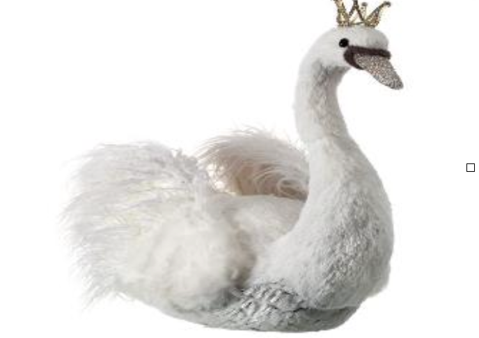 Velvet and Fur Sweet Dreams Swan with Crown