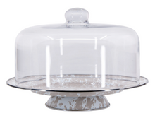 Load image into Gallery viewer, Splatterware Enamel Cake Stand with Glass Dome by Golden Rabbit
