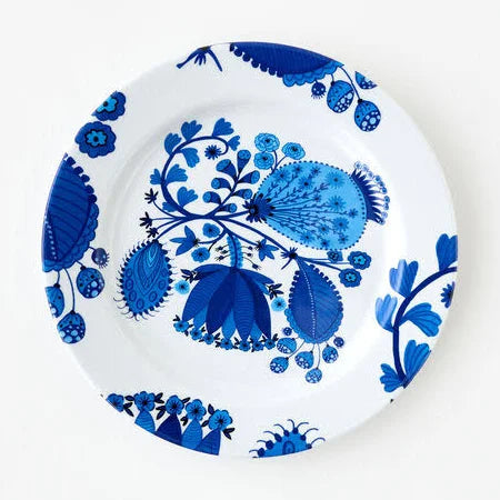 Blue and White Melamine Dinner Plate - Set of 4