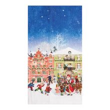 Load image into Gallery viewer, Christmas Village Vintage Houses &amp; Santa Kitchen Towel

