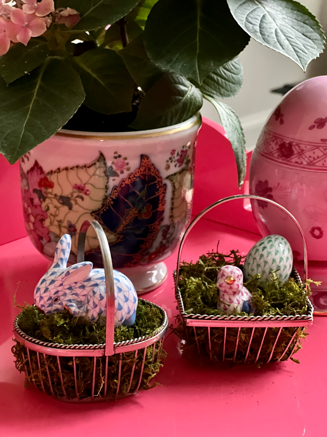 Mini Silver Easter Basket - Set of 2 - Vintage