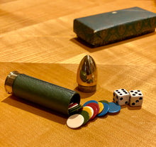 Load image into Gallery viewer, Curated Vintage Gucci Pocket Size Game Set Shaped like a Bullet
