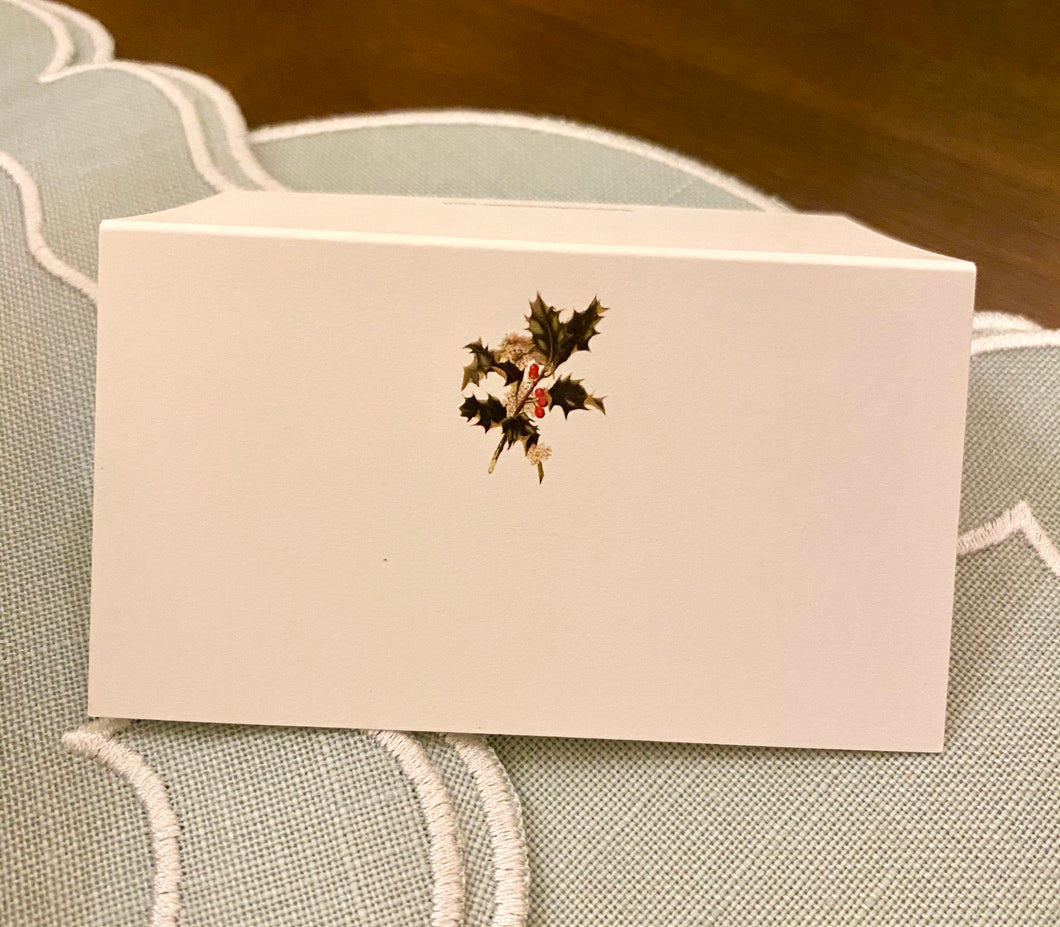 Holly Branch Tented Place Cards