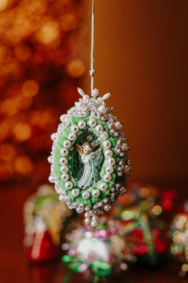 Christmas Angel Assorted Vintage Push Pin Ornaments -  Set of 8