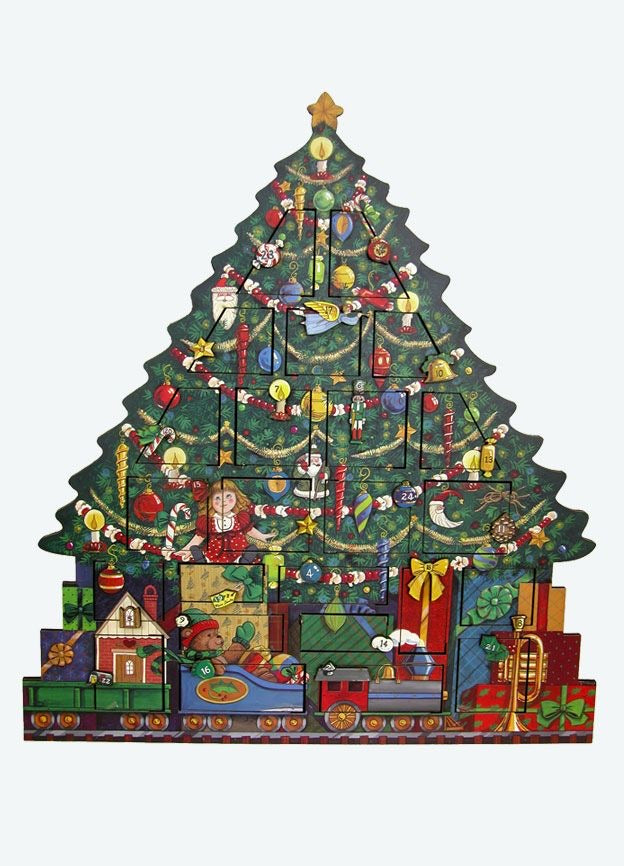 Byers' Choice Christmas Tree Wooden Advent Calendar