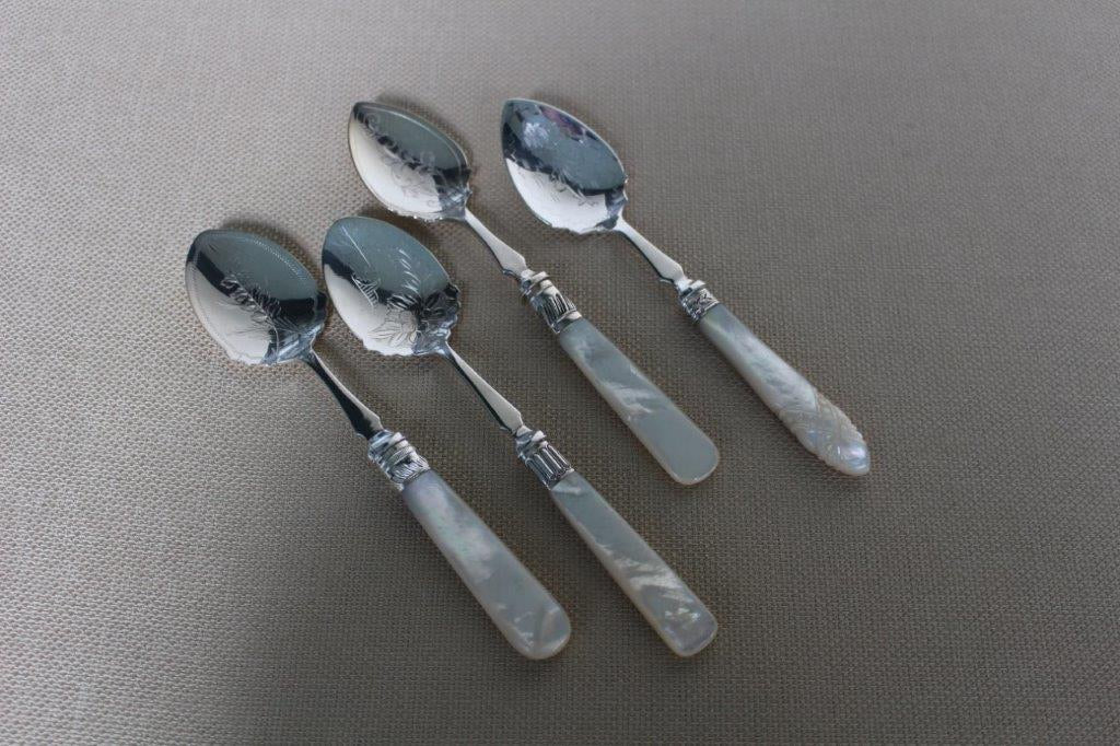English Victorian Silver Plated Spoons and Spreaders