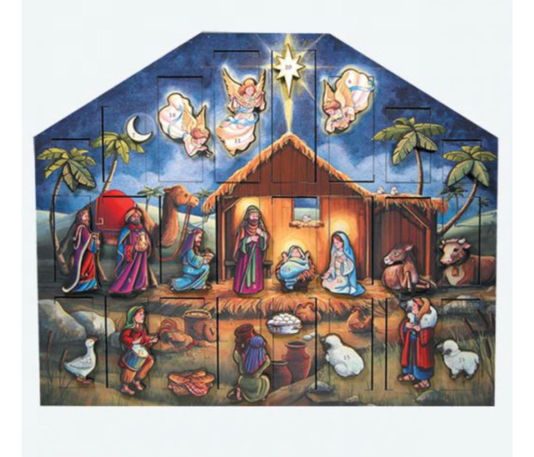 Byers' Choice Nativity Wooden Advent Calendar
