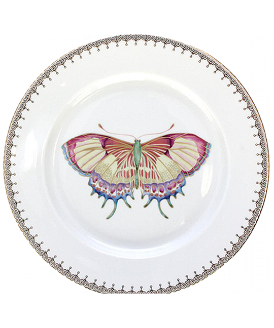 Golden Teardrop Butterfly Dessert Plate